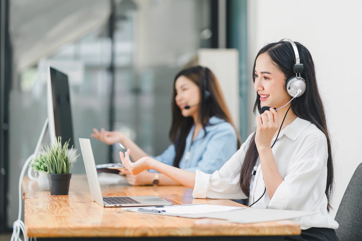 Dental call center agents managing patient calls and scheduling in Riverside, CA